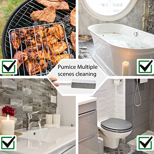Pumice Stone Toilet Bowl Cleaner Brush with Extra Long Handle (2 Pack)