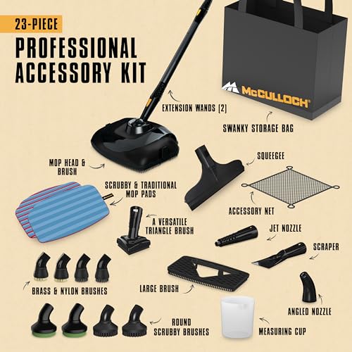 McCulloch MC1385 Deluxe Canister Steam Cleaner with 23 Accessories