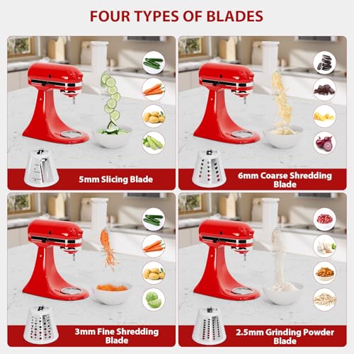 21-Piece Meat Grinder and Cheese Grater Attachment Set for Stand Mixers