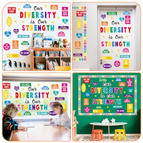 Diversity Classroom Bulletin Board Set with Inspirational Quotes