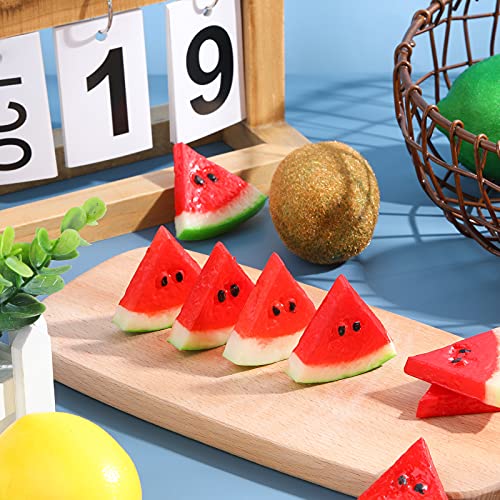 18 Pieces Mini Fake Watermelon Slices - Realistic Artificial Fruit Decor