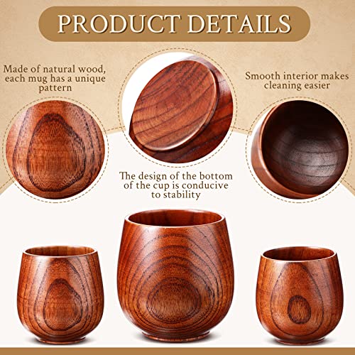 Gerrii Wooden Tea & Coffee Mug Set 6 oz - Rustic Japanese Style Drinkware