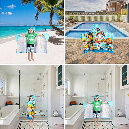 Paw Patrol Kids Soft Cotton Terry Hooded Towel Wrap - 24" x 50"