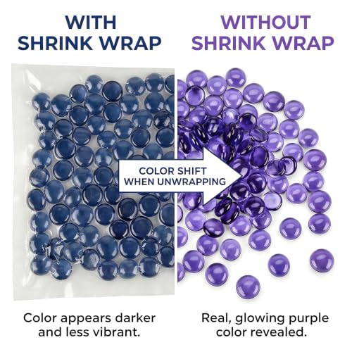 Purple Flat Glass Marbles 1 lb - Translucent Vase Fillers & Aquarium Gems