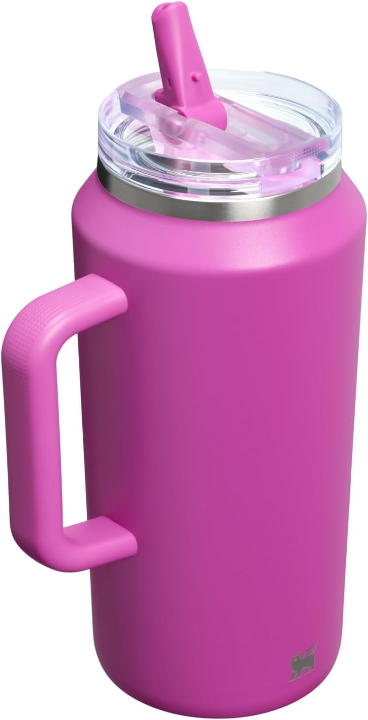 STANLEY Quencher ProTour 64 oz Tumbler - Leakproof Lid & Built-In Straw | Insulated Stainless Steel | Dark Blossom