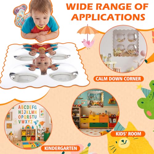 Sensory Wall Bubble Mirror for Kids, 19-inch Acrylic Convex Sensory Toy