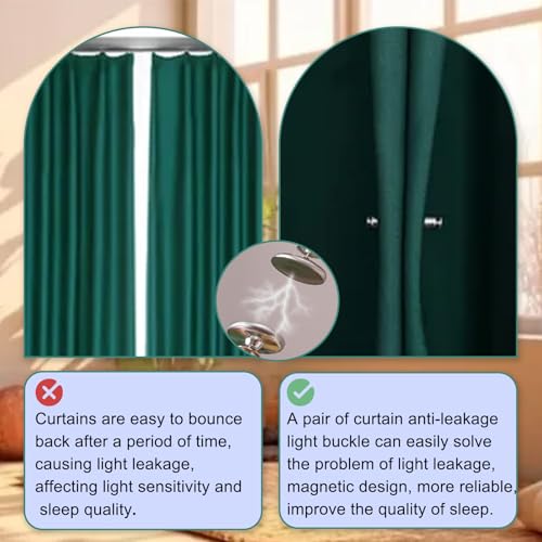 Adjustable Curtain Rod Bracket Set - No Drilling Magnetic Mount, Black