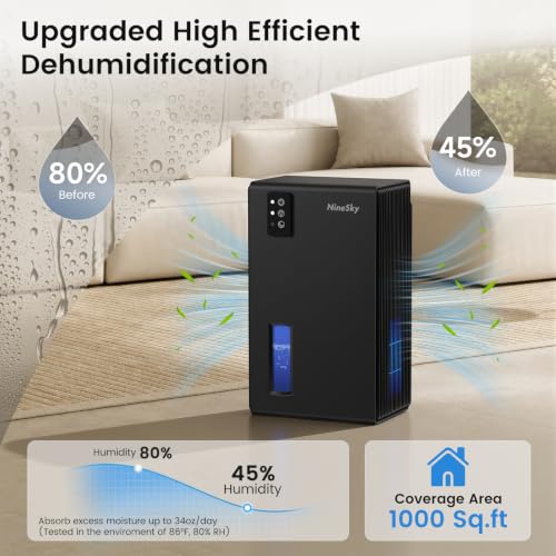 Home Dehumidifier 95oz Water Tank Quiet Small Moisture Absorber