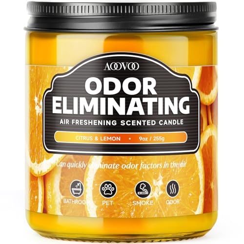 Citrus Lemon Odor Eliminating Soy Candle - 9oz Scented Home Air Freshener