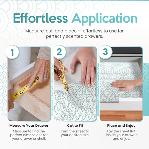 Fresh Linen Scented Drawer Liners - 10 Large Non-Adhesive Paper Sheets