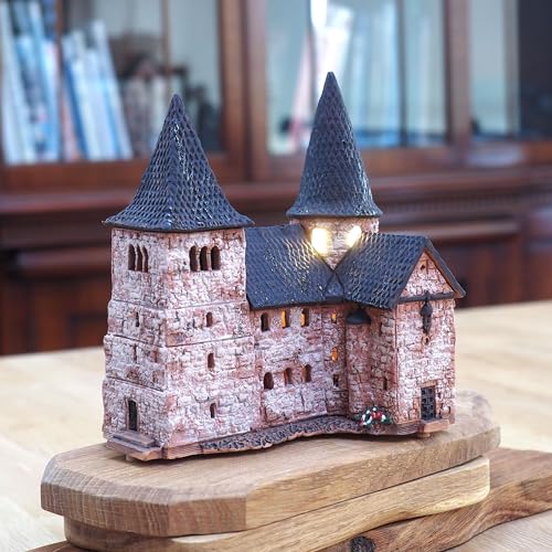 Ceramic Village House Tealight Holder – St Michael Church Fulda Handmade Miniature