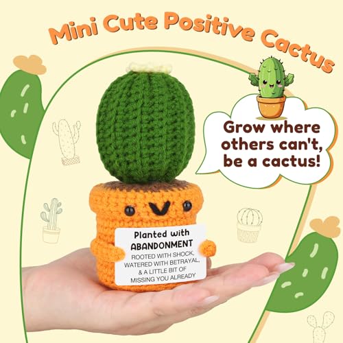 Handmade Crochet Cactus Farewell Gift for Coworker Leaving Present