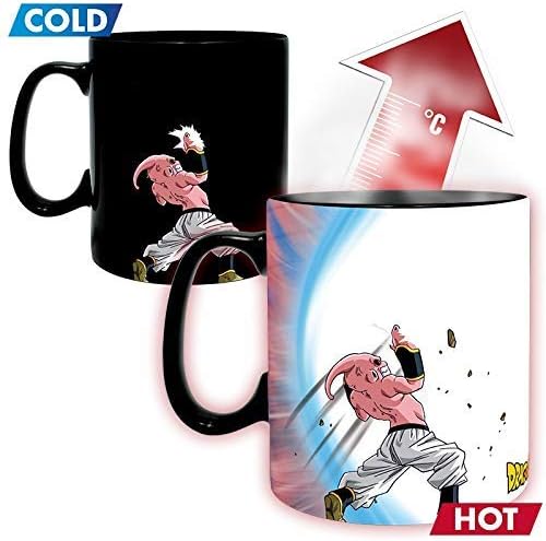 ABYSTYLE Dragon Ball Z Goku vs Buu Heat Change Mug - 16 Fl Oz Ceramic Anime Coffee Mug & Coaster