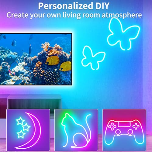 16.4ft RGB LED Neon Rope Lights, Flexible Waterproof Color-Changing Strip