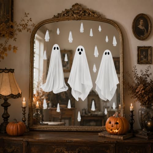 Large Ghost Window Clings - Reusable Halloween Decor - 35.5"