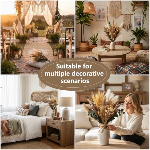 355-Piece Dried Pampas Grass Bouquet Set, 17-Inch Dried Floral Arrangement