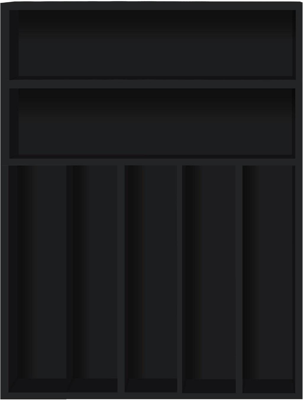 Utopia Kitchen Silverware Organizer, Bamboo Utensil Drawer Organizer for Cutlery, Utensils & Flatware (7 Compartment, Black) Pack of 1