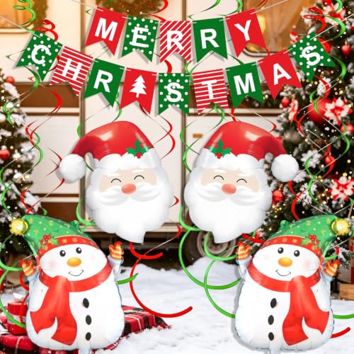 Christmas Party Decorations Bundle with Banner, Balloons & Streamers
