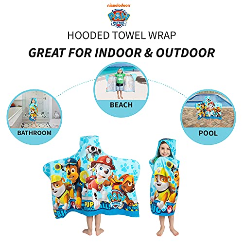 Paw Patrol Kids Soft Cotton Terry Hooded Towel Wrap - 24" x 50"