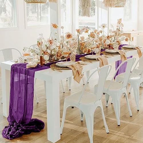 FUHSY Purple Cheesecloth Table Runner 10 Pack FT Long Gauze Cheese