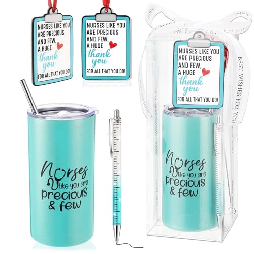 Sieral Glitter Nurse Appreciation Gifts 12oz Tumbler Set with Pen & Ornament