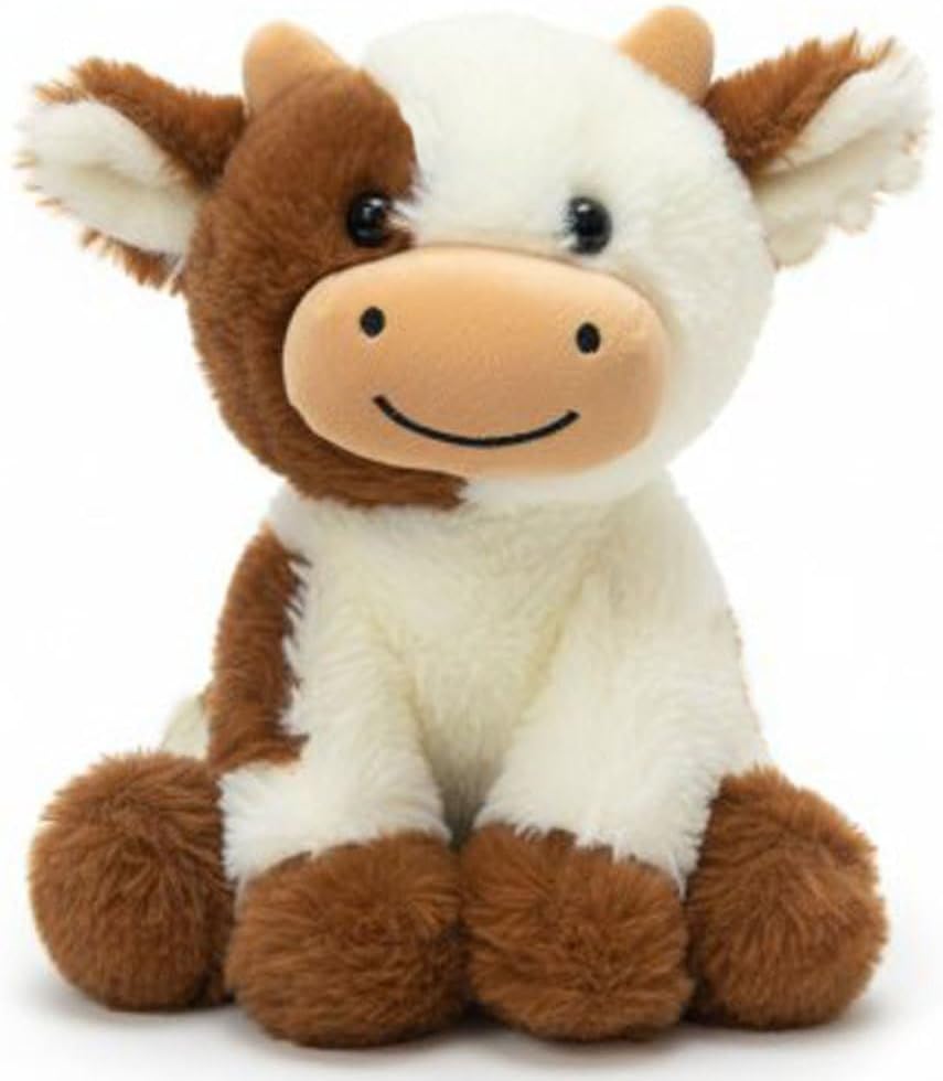 YUKOUQIAN Cow Plush Doll Toy - Cute 8-Inch Stuffed Animal for Girls & Boys | Perfect Christmas Gift