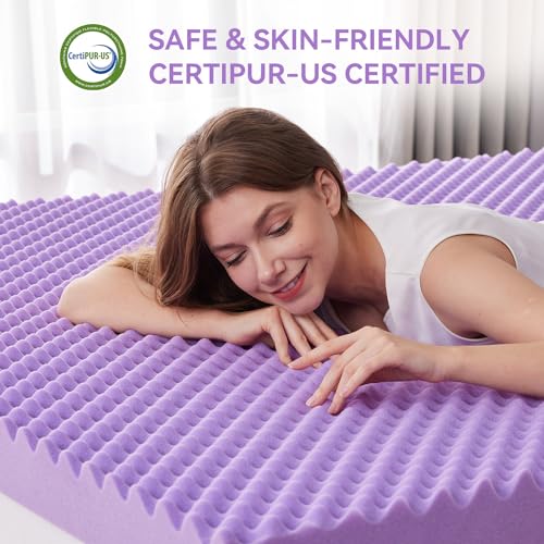 SINWEEK 2 Inch Cooling Egg Crate Memory Foam Mattress Topper, Twin Size
