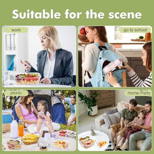 8-Pack Glass Food Storage Containers with Airtight Locking Lids - BPA Free