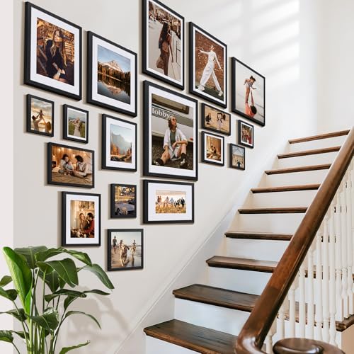 4x6 Black Picture Frame Set of 10 - Wall & Tabletop Display Photo Frames