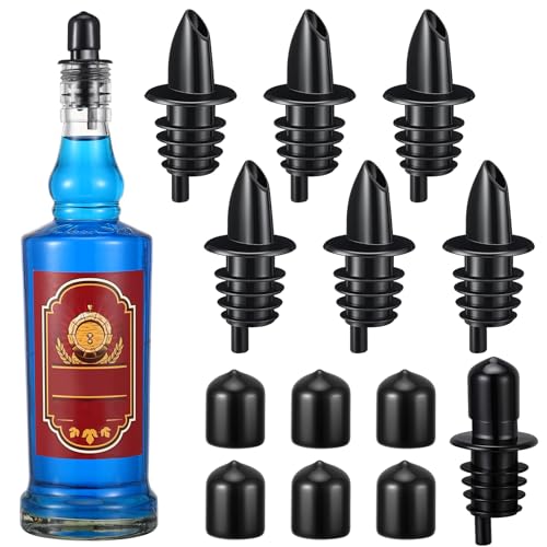 Honeydak 12 Pack Bottle Pourers with Dust Caps for Liquor & Syrup Bottles