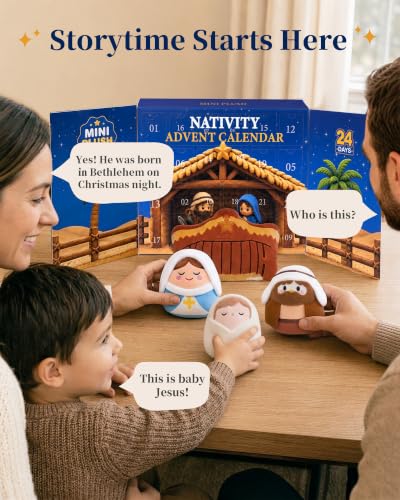 EPUMP Nativity Advent Calendar 2026 for Kids Toddlers Adults 24 Days Holiday Gift - Plush Nativity Scene