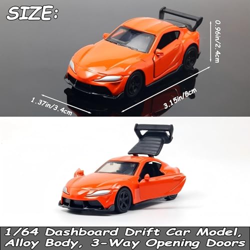 Interactive Mini Drift Car Dashboard Ornament - Dynamic 1:64 Scale Decor