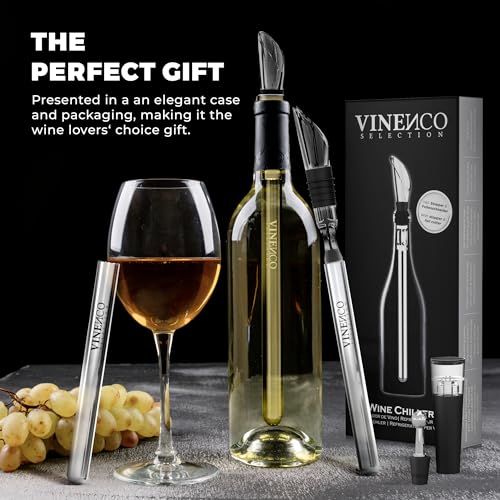 7-in-1 Wine Chiller Stick Set with Aerator, Pourer, and Vacuum Pump