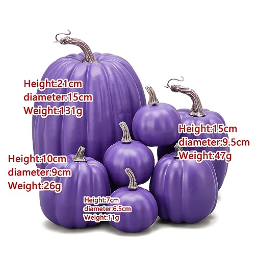 7-Piece Artificial Foam Pumpkin Set for Fall Thanksgiving Home Decor