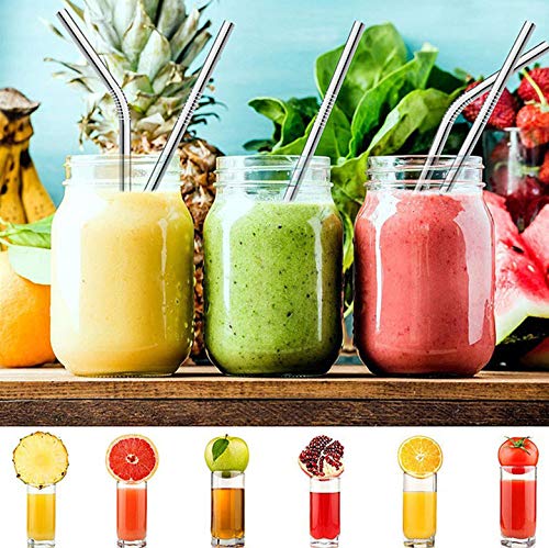 Sunwinc Reusable Metal Straws 100 Pieces, 8.5" Stainless Steel for 20oz 30oz Tumbler Yeti Cup, Drinking in Bulk for Wholesale (100pcs All Straight -8.5" Silver)