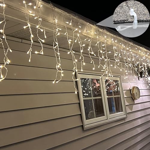 120PCS Outdoor Gutter Hooks for String Lights, Weatherproof Plastic Clips