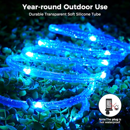 33FT LED Color Changing Rope Lights with Remote, Waterproof Outdoor String