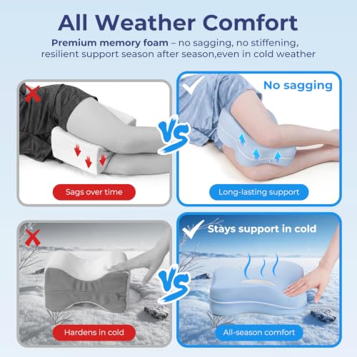 Extended-Length Memory Foam Knee Pillow for Side Sleepers