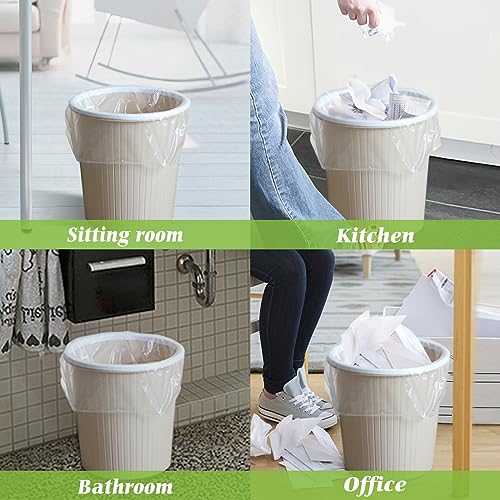 4 Gallon Small Clear Trash Bags (330 Count) Leakproof Waste Basket Liners