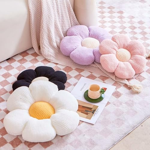 Flower Shaped Plush Pillow, Aesthetic Daisy Throw Cushion for Home Decor