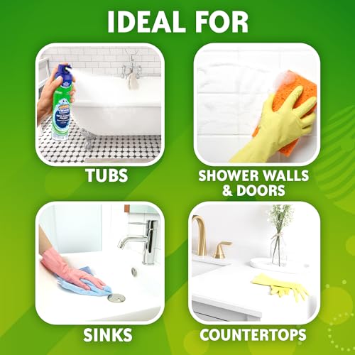 Scrubbing Bubbles Mega Bathroom & Shower Foamer Aerosol, Rainshower, 20oz 2-Pack
