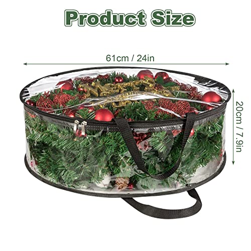 Clear Wreath Storage Bags 4-Pack 24-Inch Waterproof PVC
