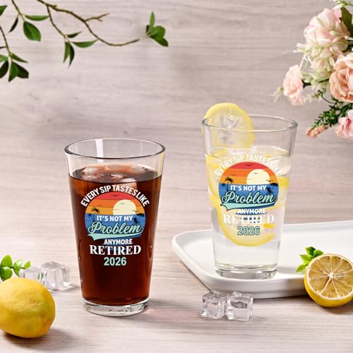 Retired 2026 Beer Glass - Funny Retirement Gift for Men