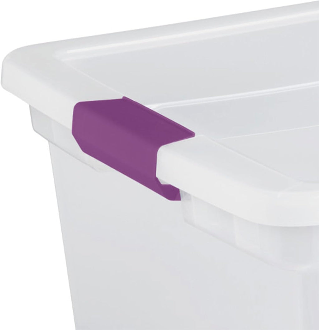 Sterilite 6 Pack ClearView Latch Storage Bins - Stackable 66 Quart Organizer Containers for Home & Closet