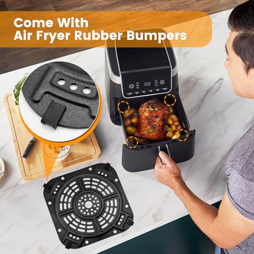 8.43-Inch Air Fryer Crisper Plate Replacement with Handle and Rubber Feet