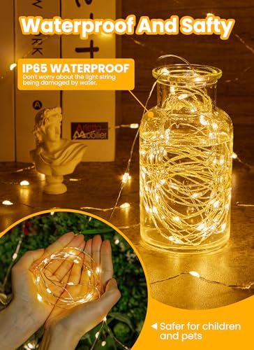 Minetom 66Ft 200 LED Fairy Lights USB Powered Waterproof Copper String Lights