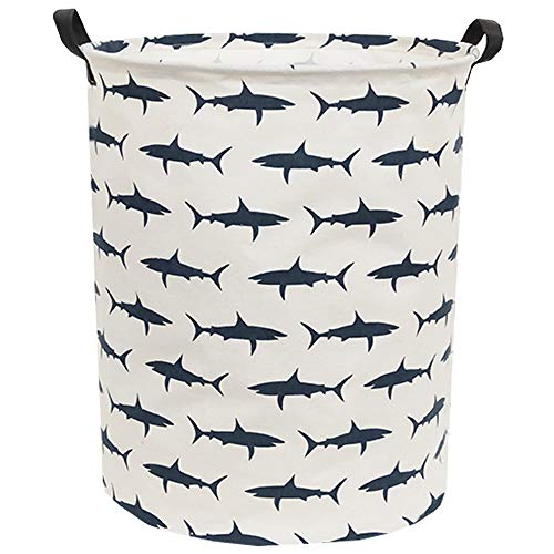 Shark Kids Laundry Hamper - Collapsible Canvas Toy Storage Basket
