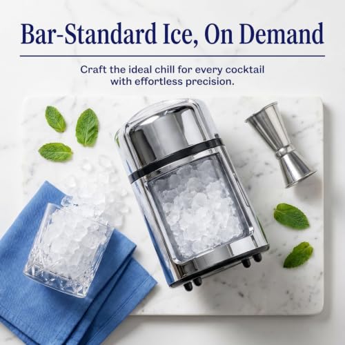 Verahaus Manual Ice Crusher with Rust-Resistant Zinc Alloy & Adjustable Coarse/Fine Crushed Ice