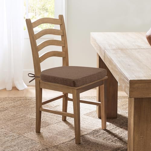Memory Foam Dining Chair Cushions, Non-Slip Kitchen Seat Pads, Set of 4, Brown