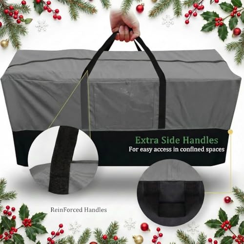 Christmas Tree Storage Bag for 10-12 Ft Trees, Gray Oxford